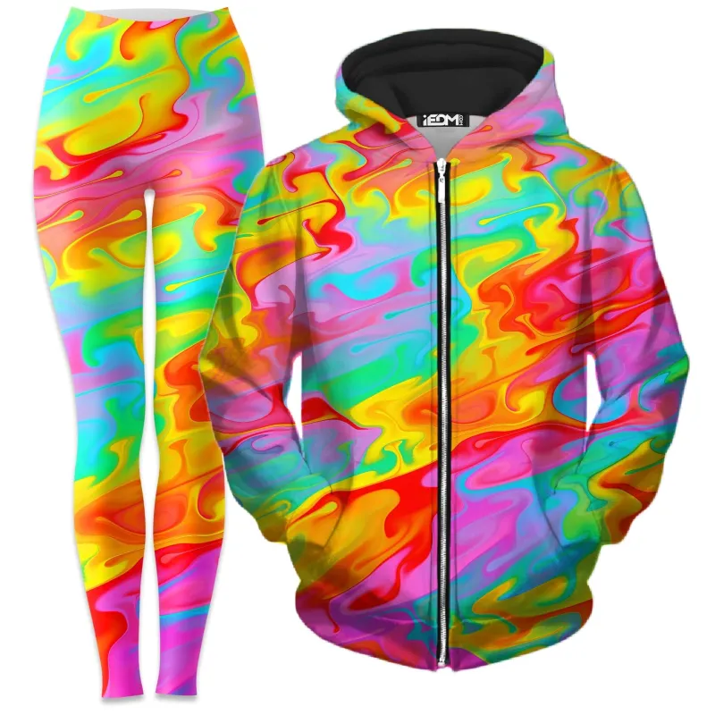 Summer Solstice Zip-Up Hoodie and Leggings Combo sold by iEDM