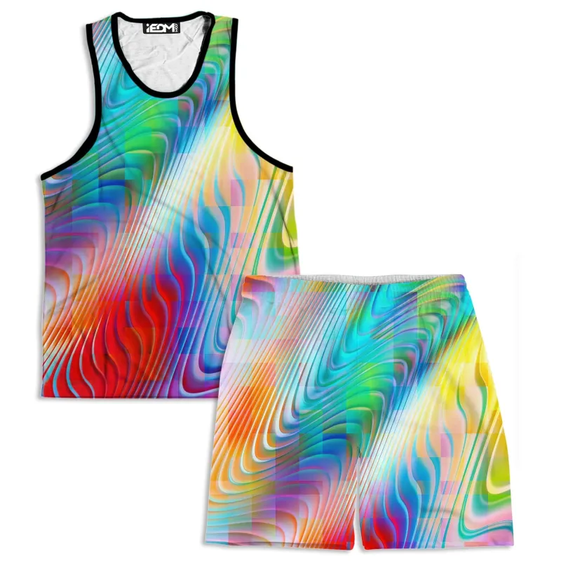 Rainbow Prism Men's Tank and Shorts Combo sold by iEDM