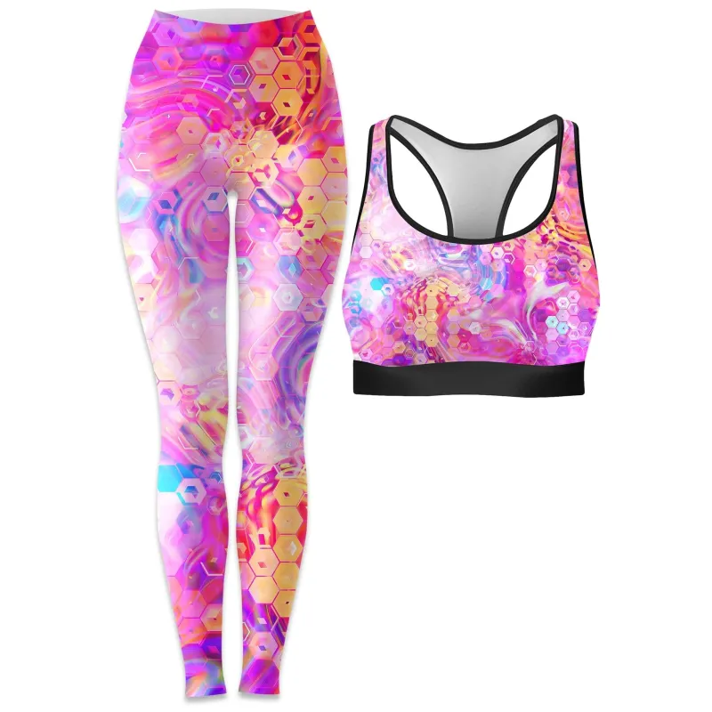 Purple Mirage Rave Bra and Leggings Combo sold by iEDM