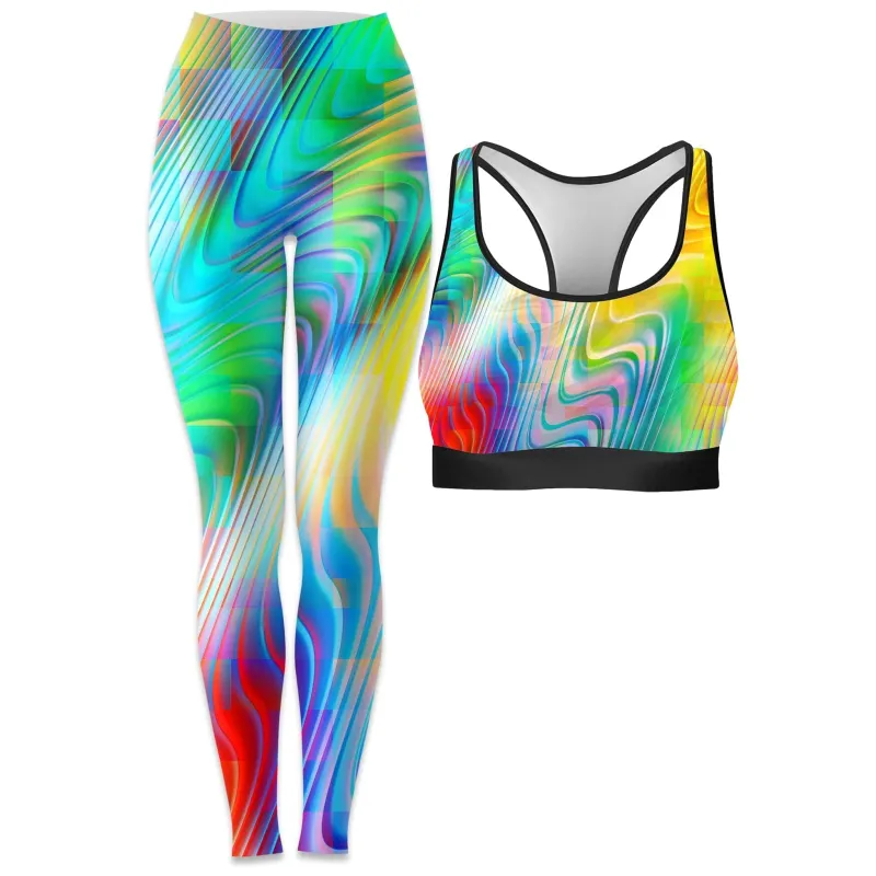 Rainbow Prism Rave Bra and Leggings Combo sold by iEDM