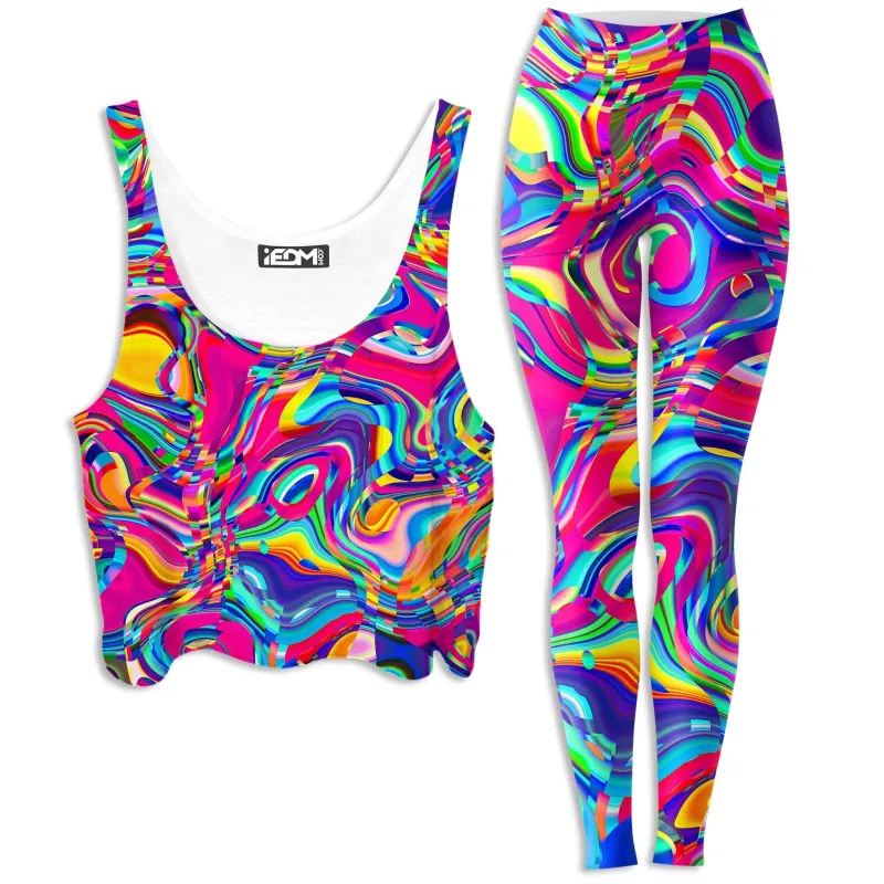 Psych Dip Crop Top and Leggings Combo sold by iEDM