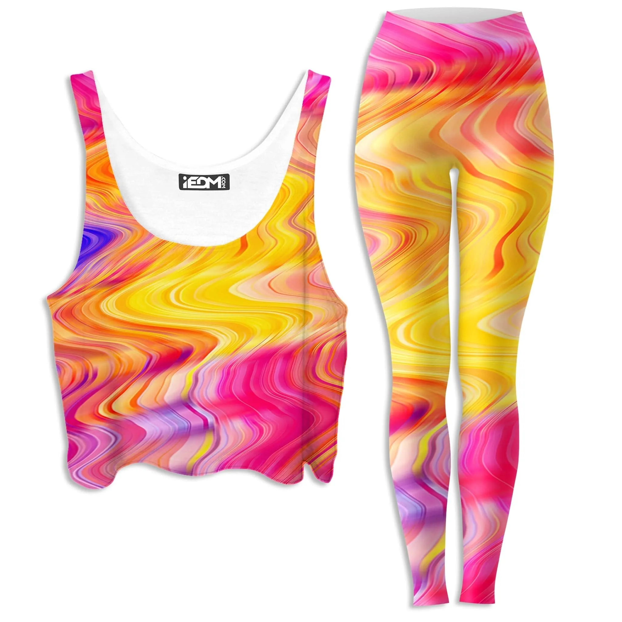 Psychedelic Aftershock Crop Top and Leggings Combo sold by iEDM