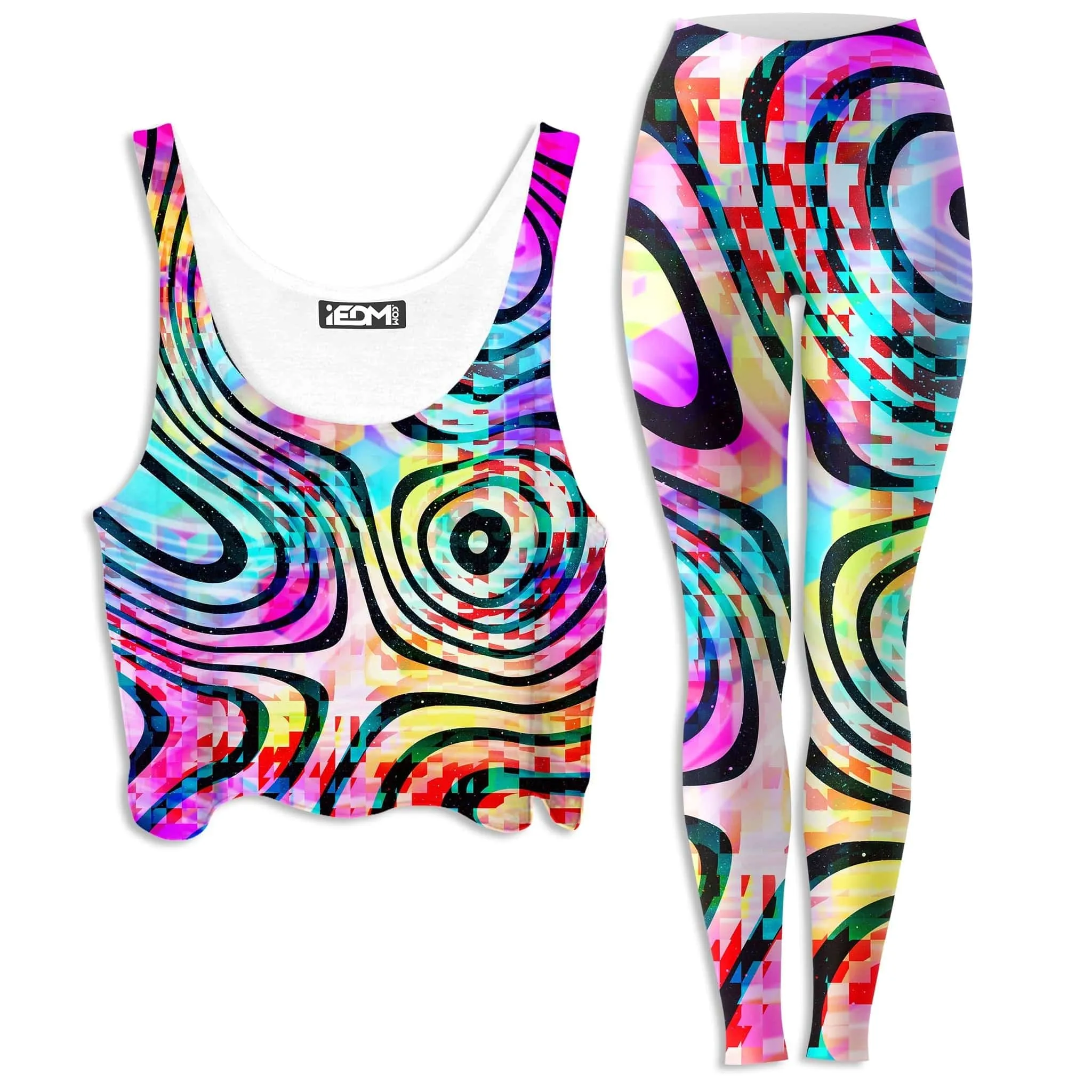 Psytrance Crop Top and Leggings Combo sold by iEDM