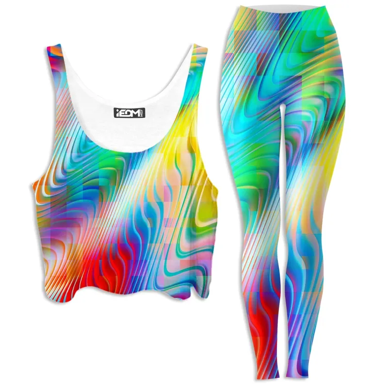 Rainbow Prism Crop Top and Leggings Combo sold by iEDM