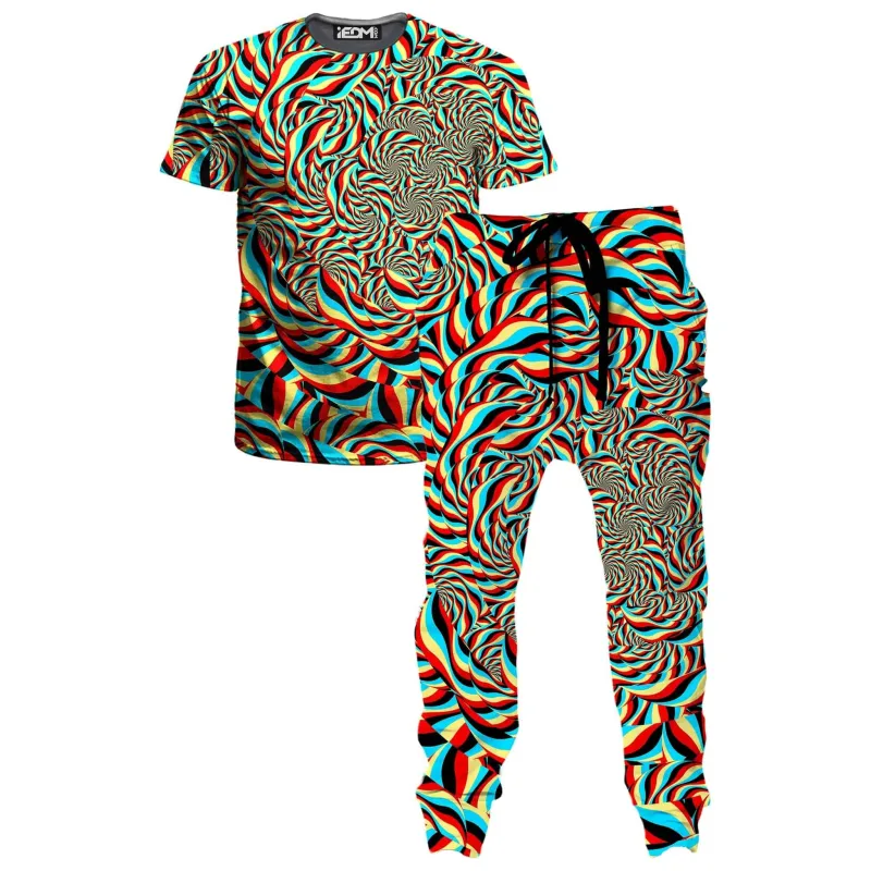 Trippy Swirl T-Shirt and Joggers Combo made by iEDM