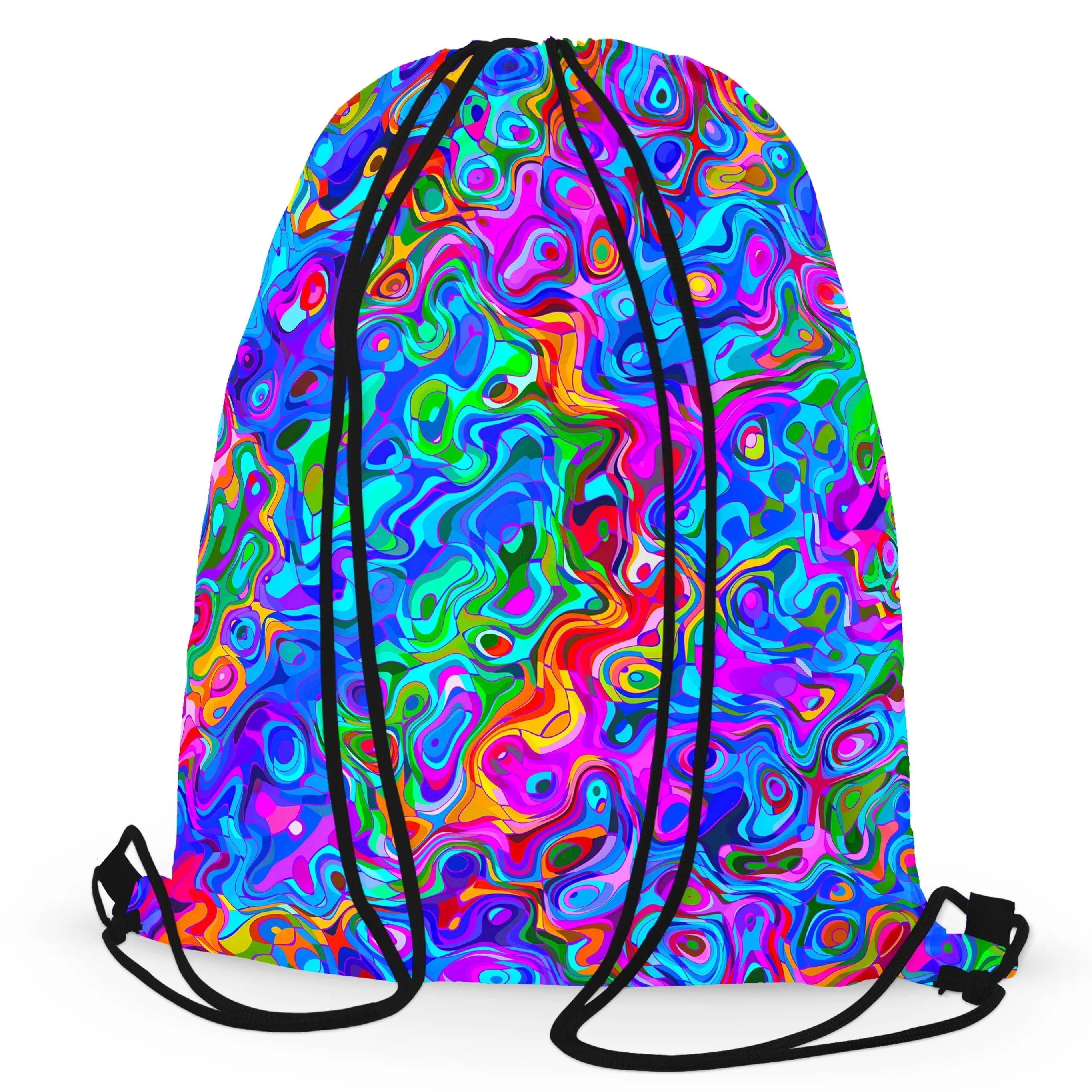 Rainbow Waves Drawstring Bag sold by iEDM product image thumbnail 3
