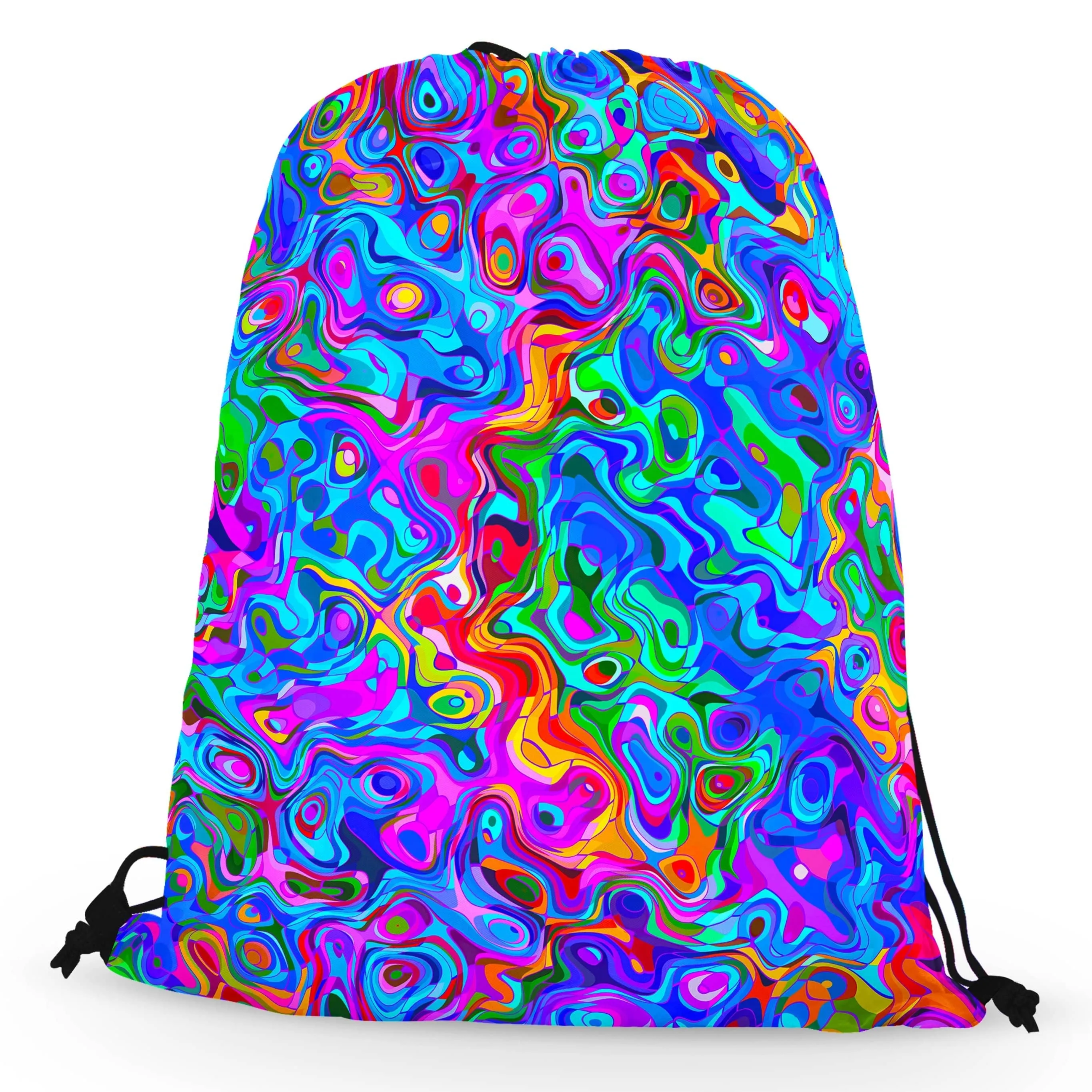 Rainbow Waves Drawstring Bag sold by iEDM product image thumbnail 2