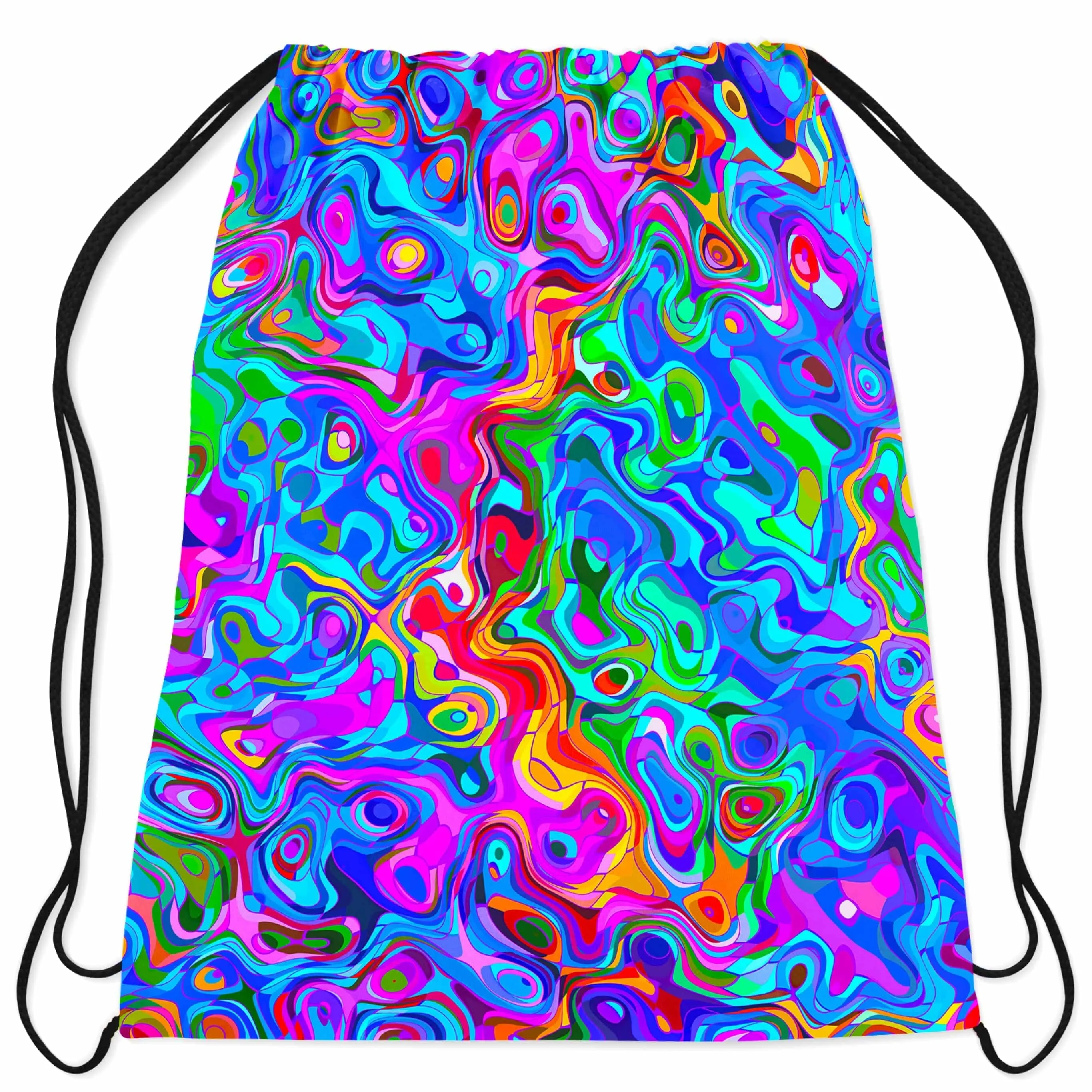 Rainbow Waves Drawstring Bag sold by iEDM