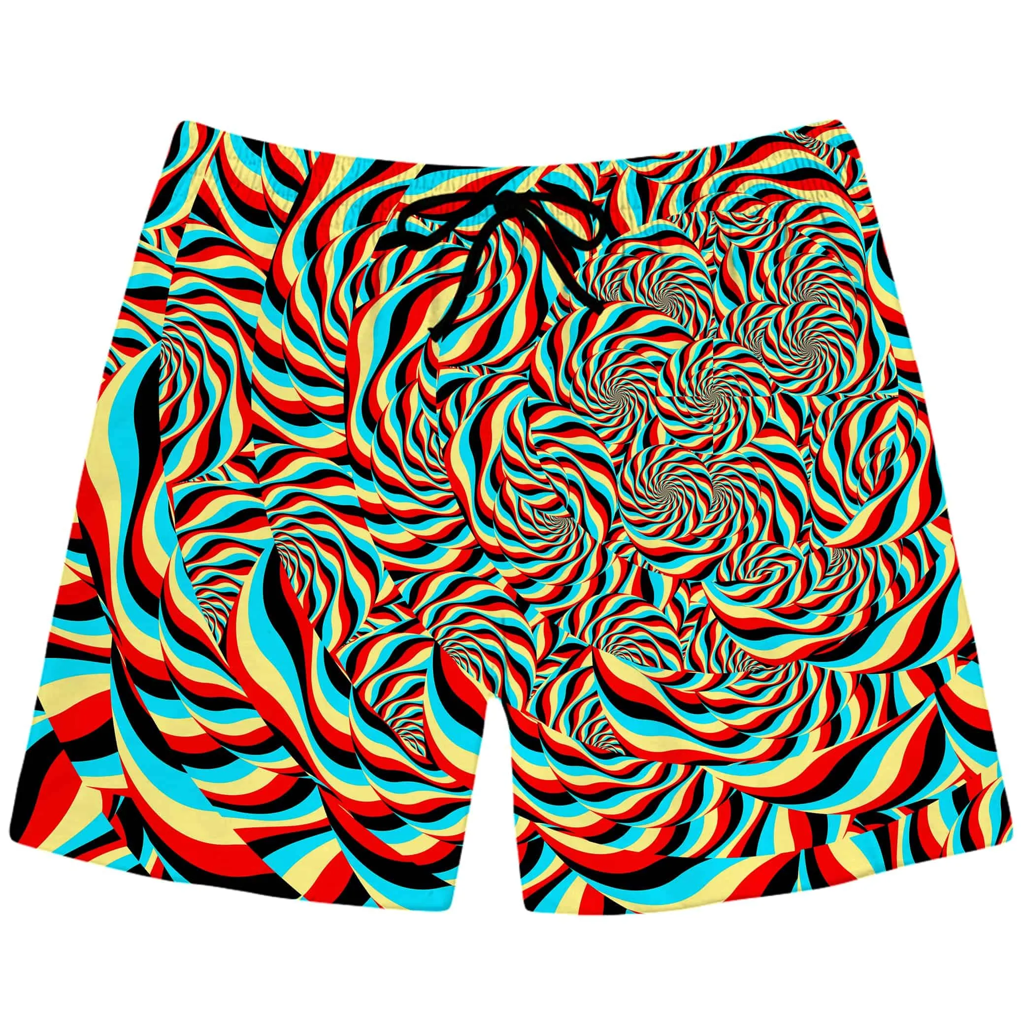 Trippy Swirl Swim Trunks sold by iEDM