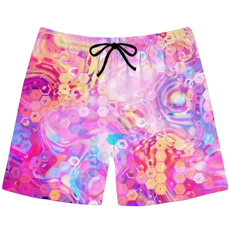 Purple Mirage Swim Trunks sold by iEDM