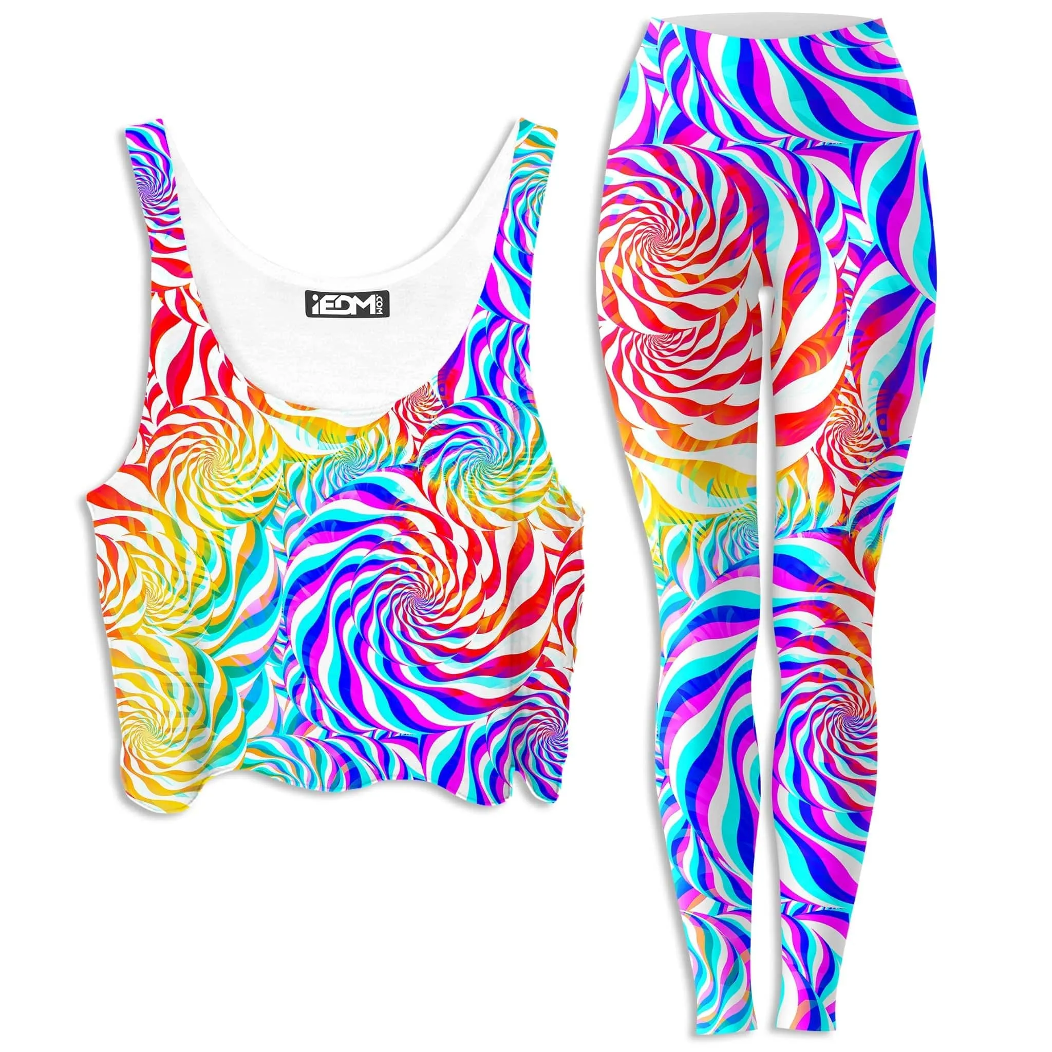PLUR Rainbow Crop Top and Leggings Combo sold by iEDM