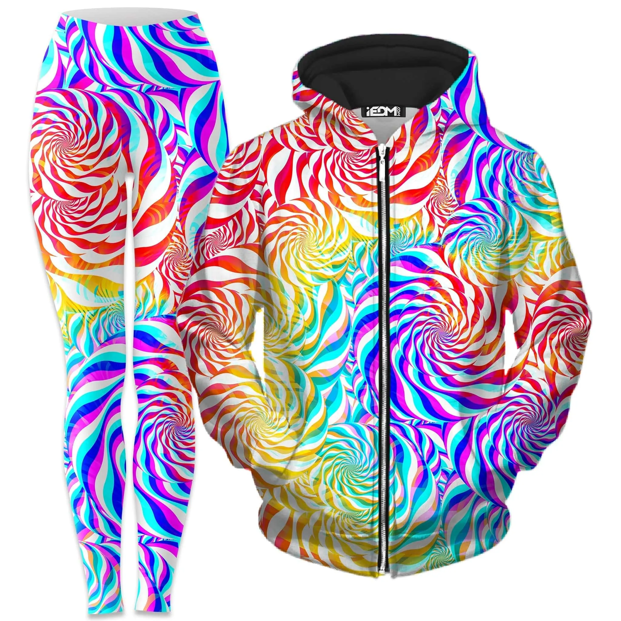 PLUR Rainbow Zip-Up Hoodie and Leggings Combo sold by iEDM