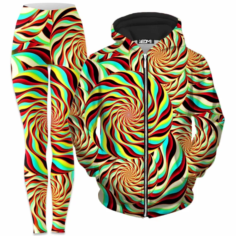 Pineal Swirl Zip-Up Hoodie and Leggings Combo sold by iEDM