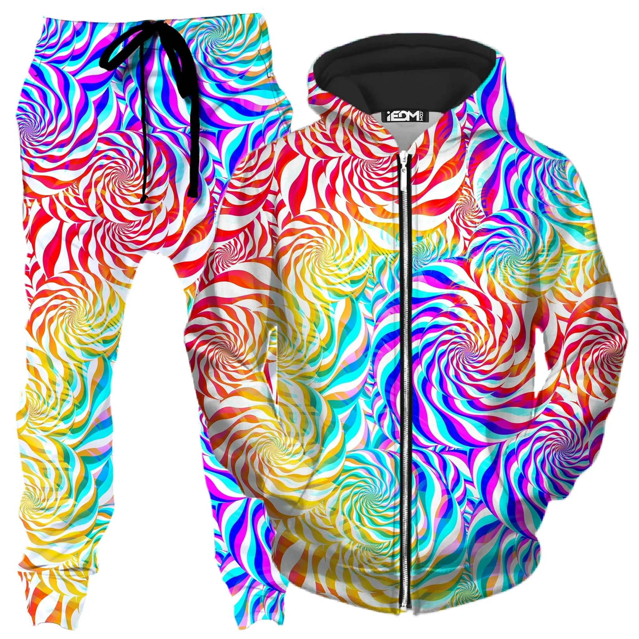 PLUR Rainbow Zip-Up Hoodie and Joggers Combo sold by iEDM