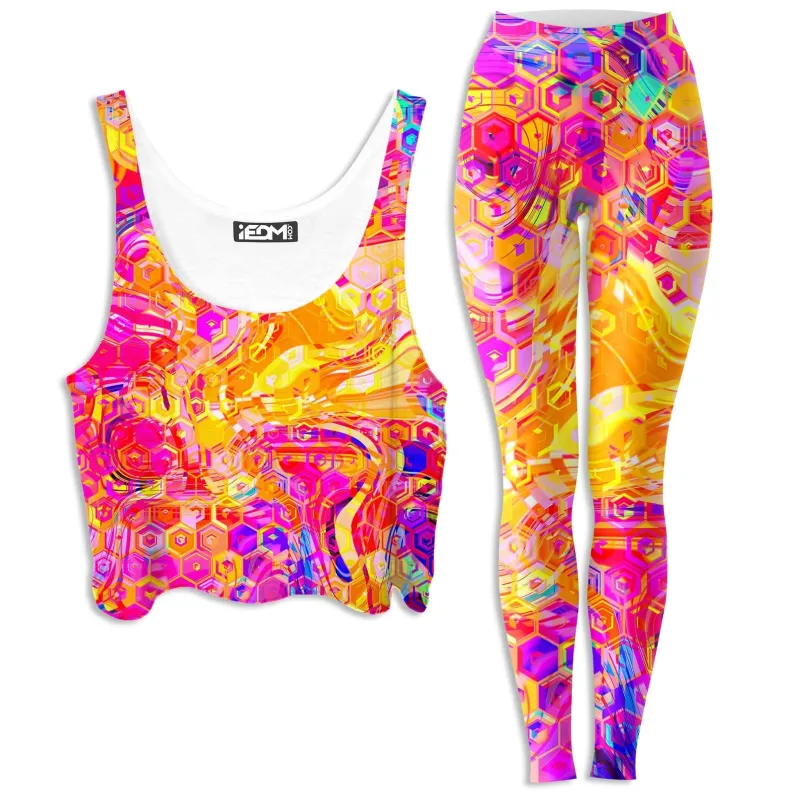 Ornate Drip Crop Top and Leggings Combo sold by iEDM