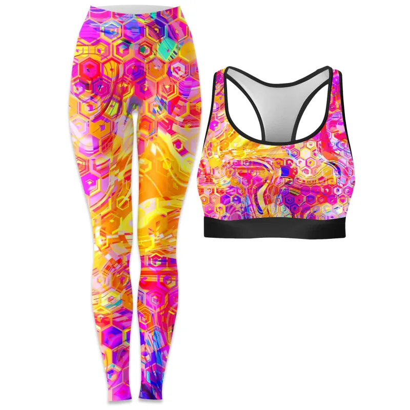 Ornate Drip Rave Bra and Leggings Combo sold by iEDM