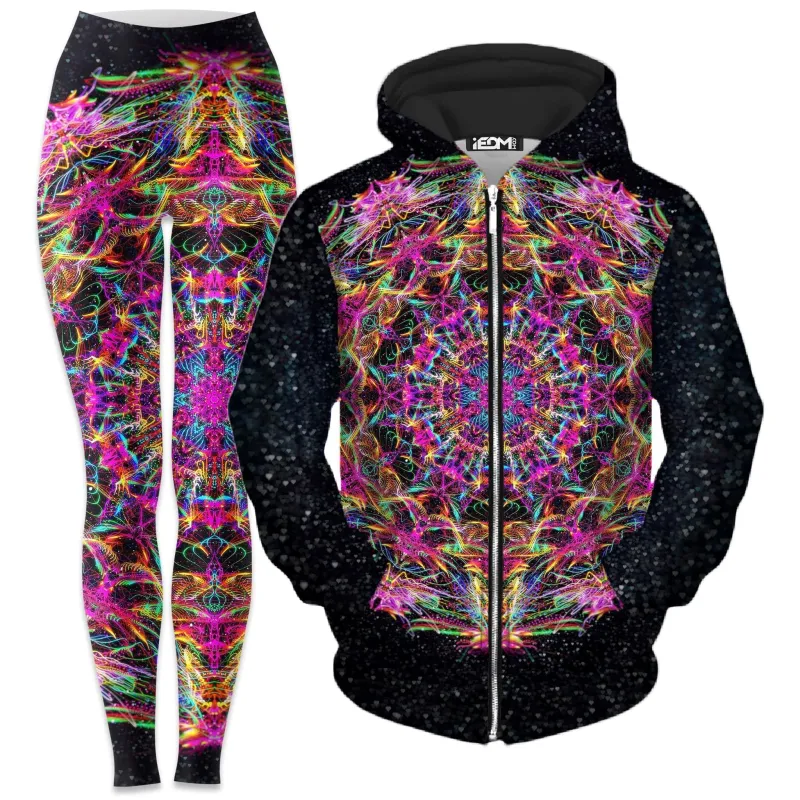 Pastel Warp Zip-Up Hoodie and Leggings Combo sold by iEDM