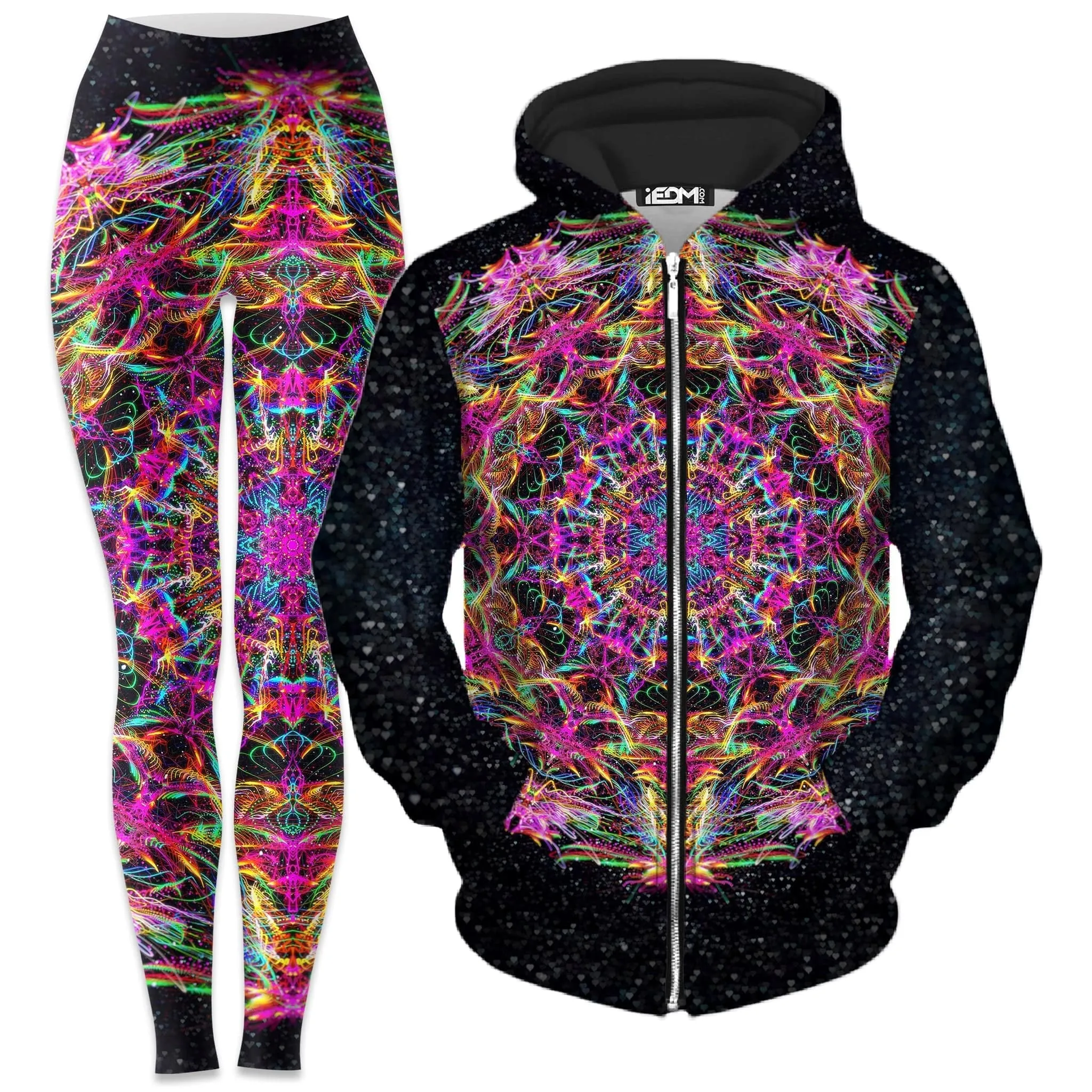 Pastel Warp Zip-Up Hoodie and Leggings Combo sold by iEDM
