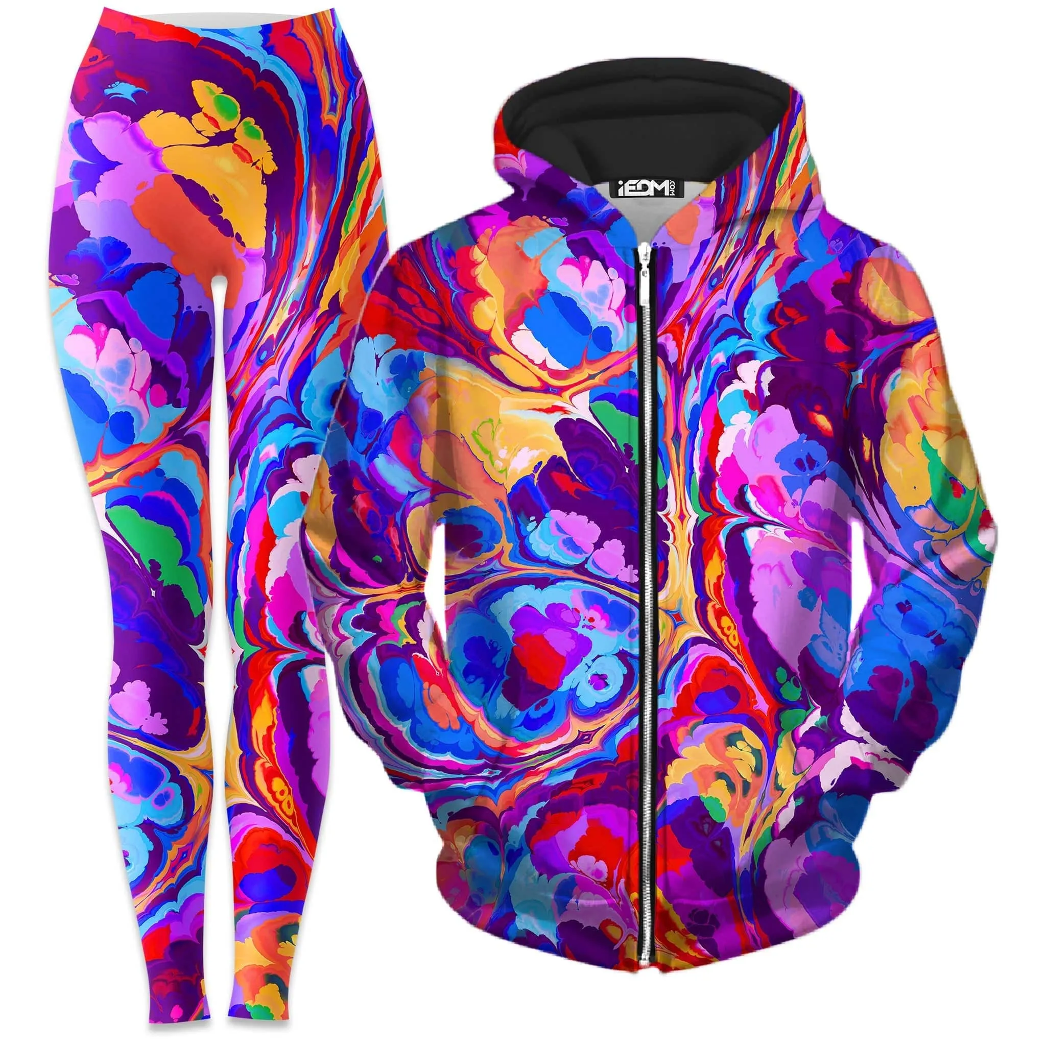 Overflow Zip-Up Hoodie and Leggings Combo sold by iEDM