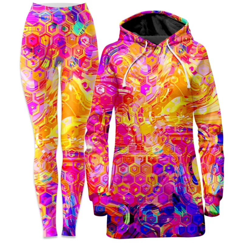 Ornate Drip Hoodie Dress and Leggings Combo sold by iEDM