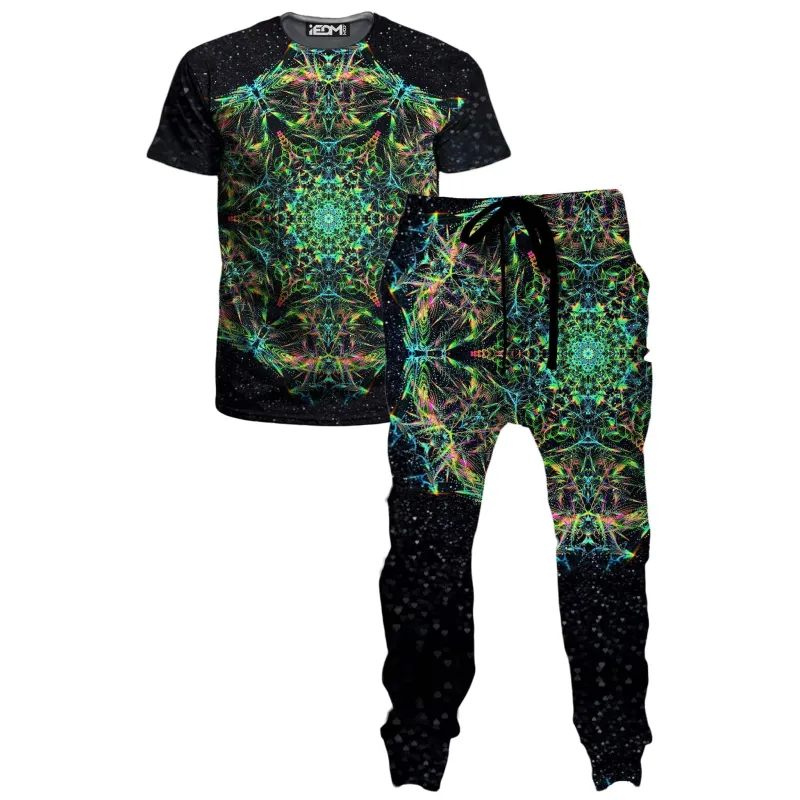 Green Prism T-Shirt and Joggers Combo sold by iEDM