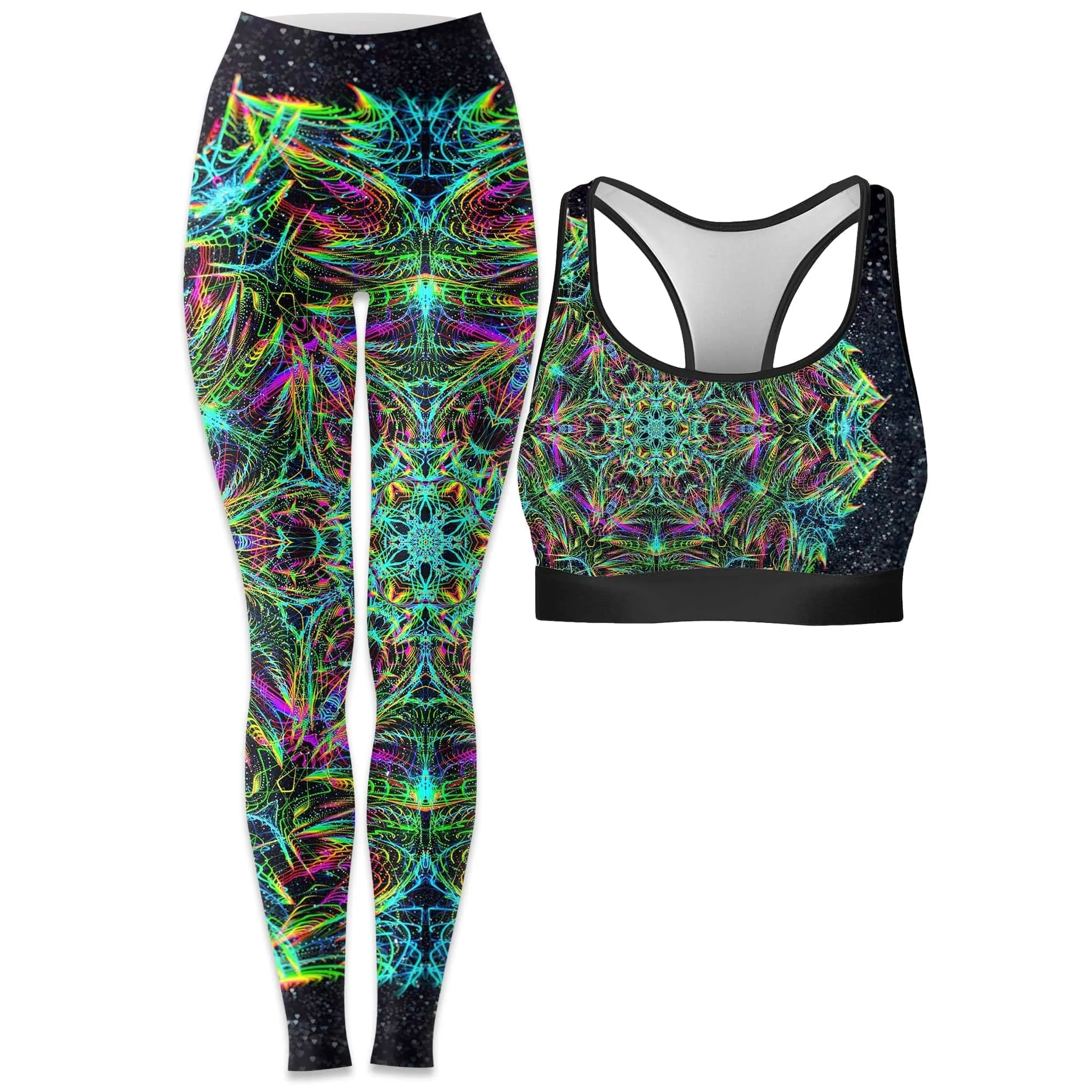 Green Warp Rave Bra and Leggings Combo sold by iEDM