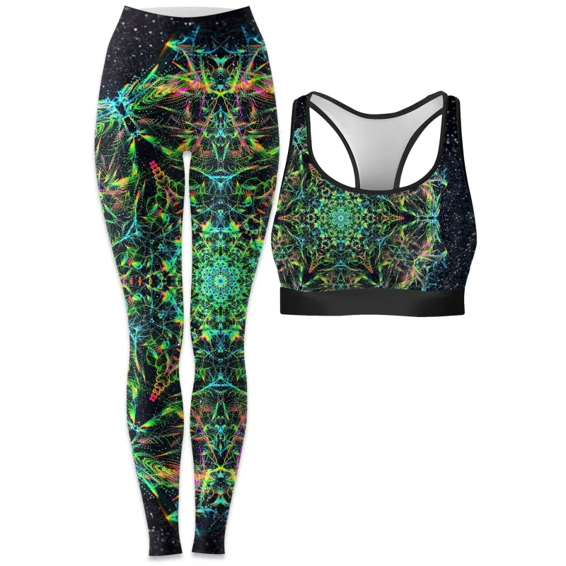 Green Prism Rave Bra and Leggings Combo sold by iEDM
