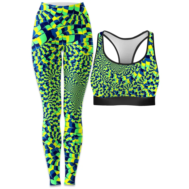 Green Portal Rave Bra and Leggings Combo sold by iEDM