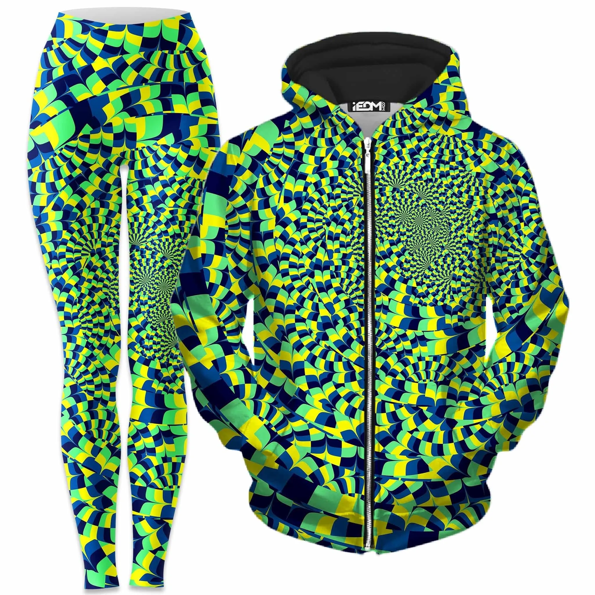 Green Portal Zip-Up Hoodie and Leggings Combo sold by iEDM