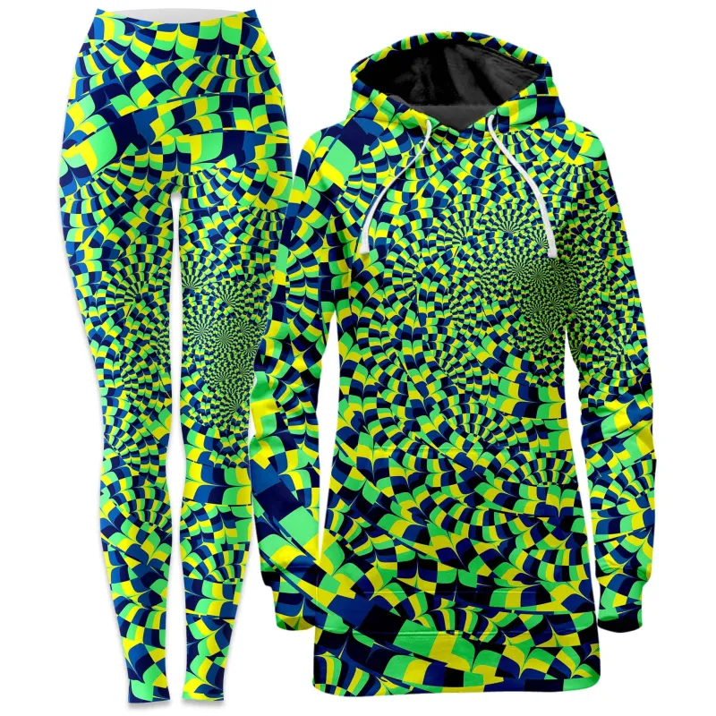 Green Portal Hoodie Dress and Leggings Combo sold by iEDM