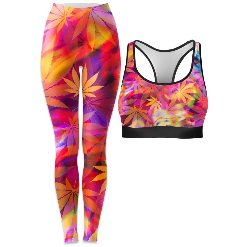 Ganja Dreamin Rave Bra and Leggings Combo sold by iEDM