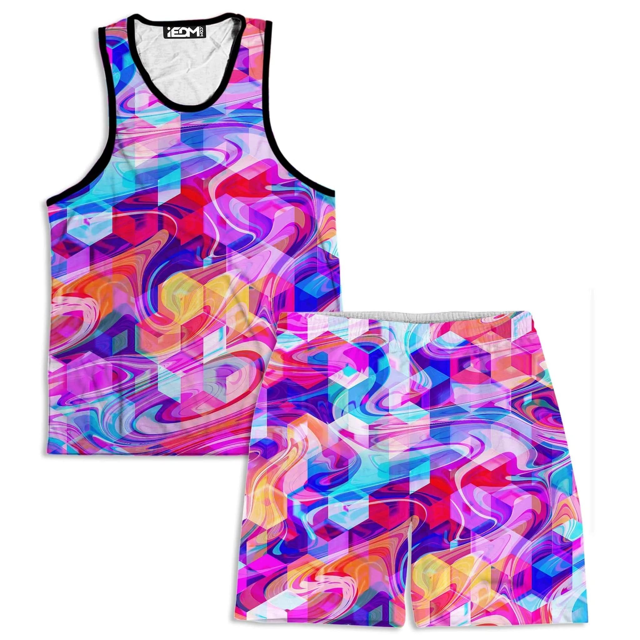 Cubic Drop Men's Tank and Shorts Combo sold by iEDM