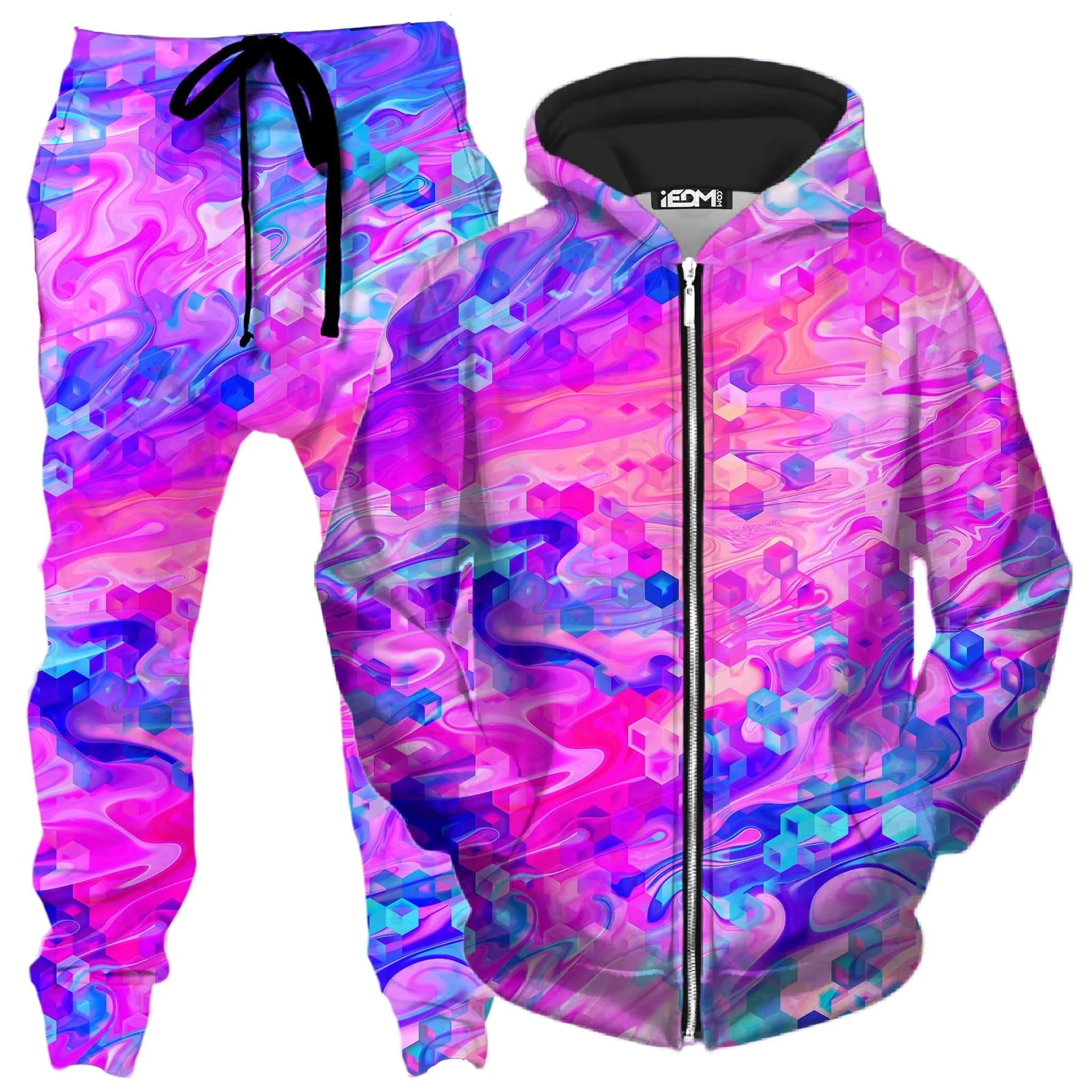 Cotton Candy Wash Zip-Up Hoodie and Joggers Combo sold by iEDM