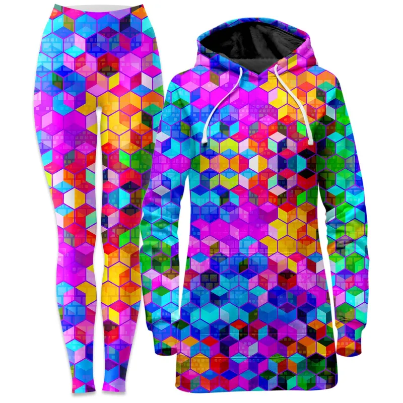 Cubism Hoodie Dress and Leggings Combo sold by iEDM