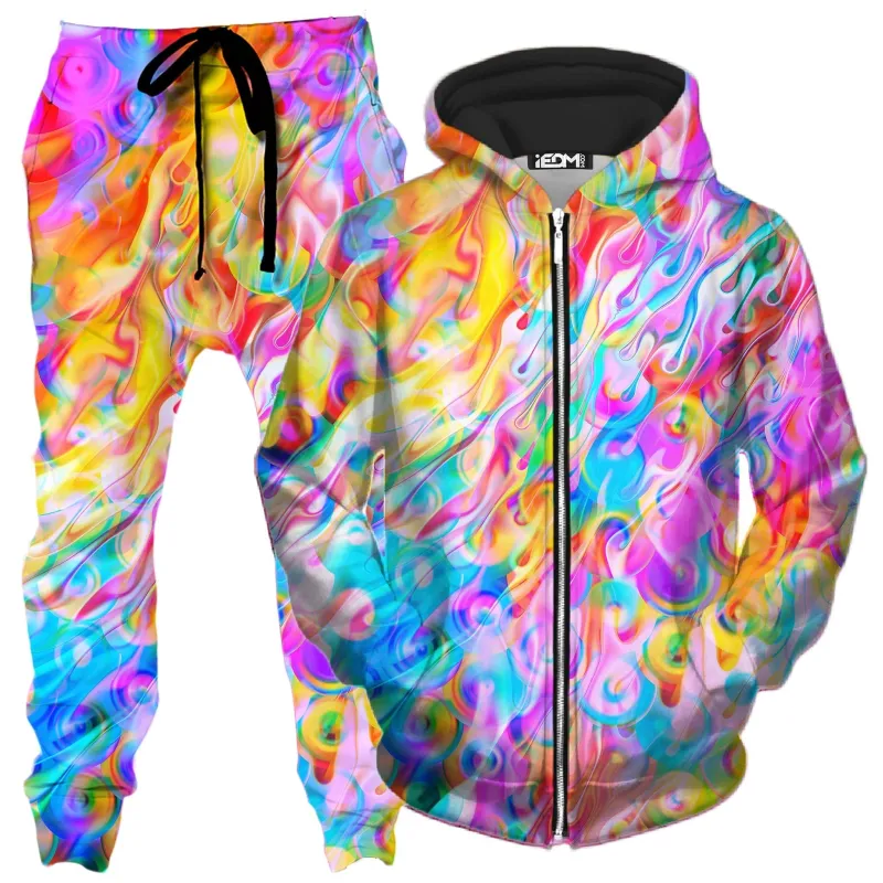 Blissful Drip Zip-Up Hoodie and Joggers Combo sold by iEDM