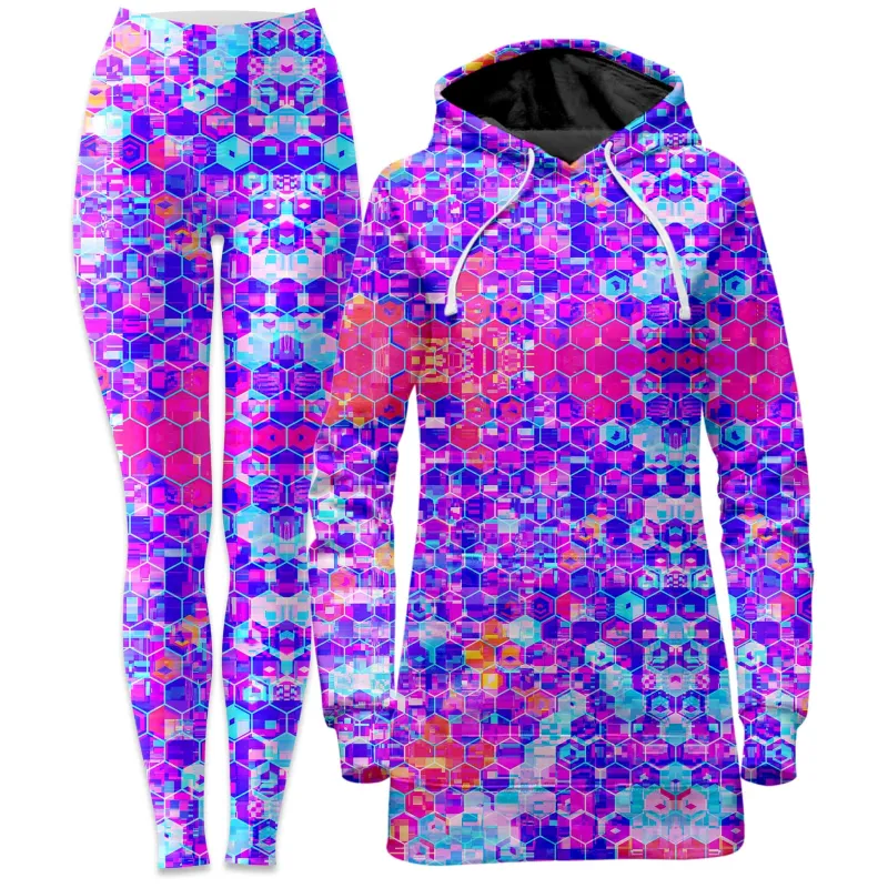 Blocks Of Life Hoodie Dress and Leggings Combo sold by iEDM