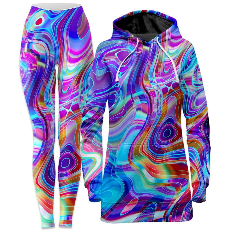Aqua Realm Hoodie Dress and Leggings Combo sold by iEDM
