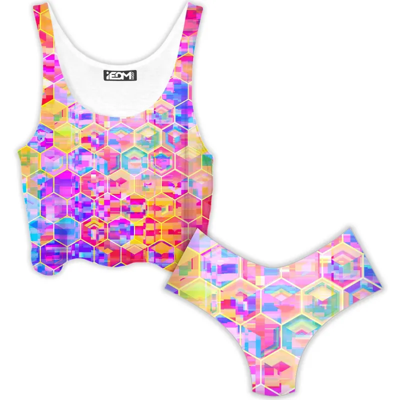 Spectral Cubes Crop Top and Booty Shorts Combo sold by iEDM