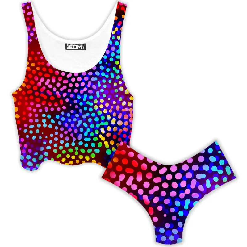 Solar Dots Crop Top and Booty Shorts Combo sold by iEDM