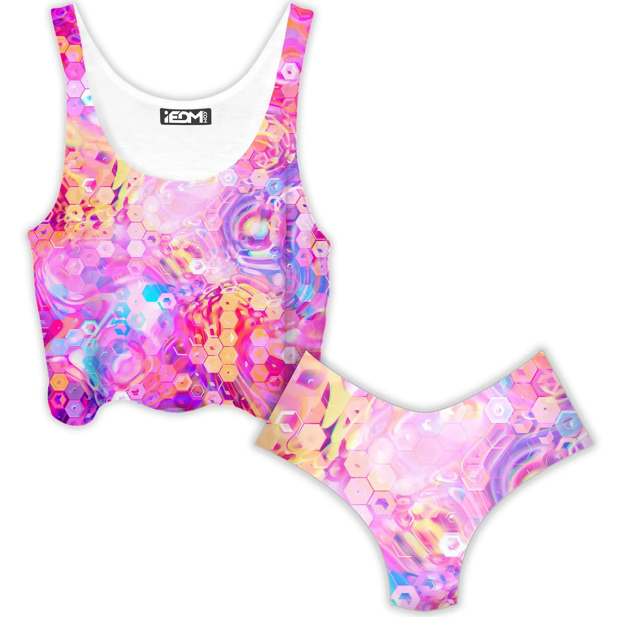 Purple Mirage Crop Top and Booty Shorts Combo sold by iEDM