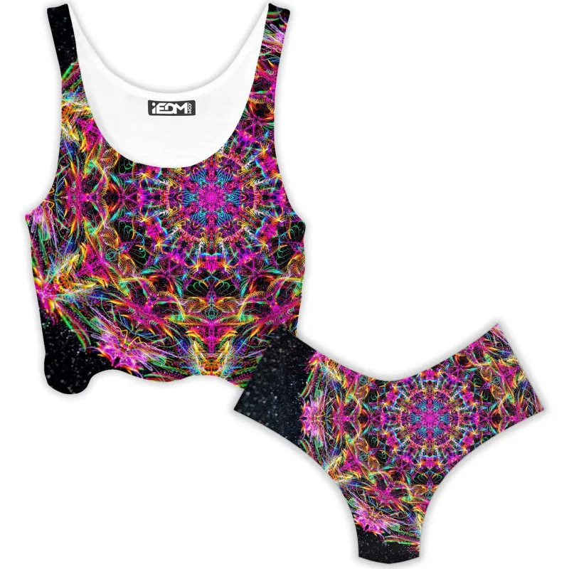 Pastel Warp Crop Top and Booty Shorts Combo sold by iEDM