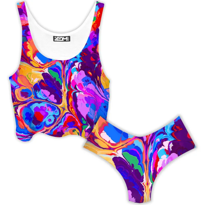 Overflow Crop Top and Booty Shorts Combo sold by iEDM