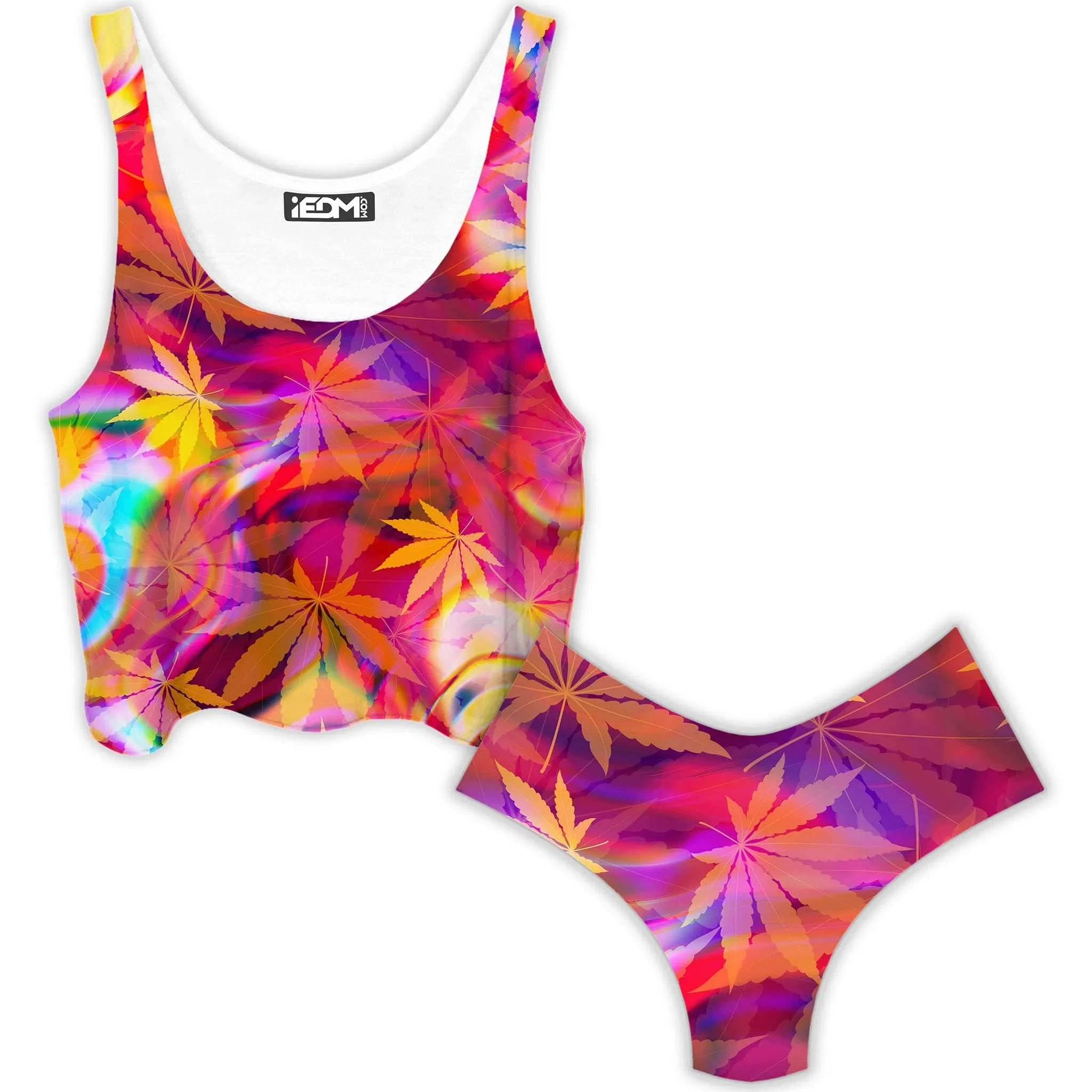 Ganja Dreamin Crop Top and Booty Shorts Combo sold by iEDM