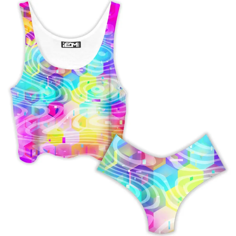 Daytrip Crop Top and Booty Shorts Combo sold by iEDM