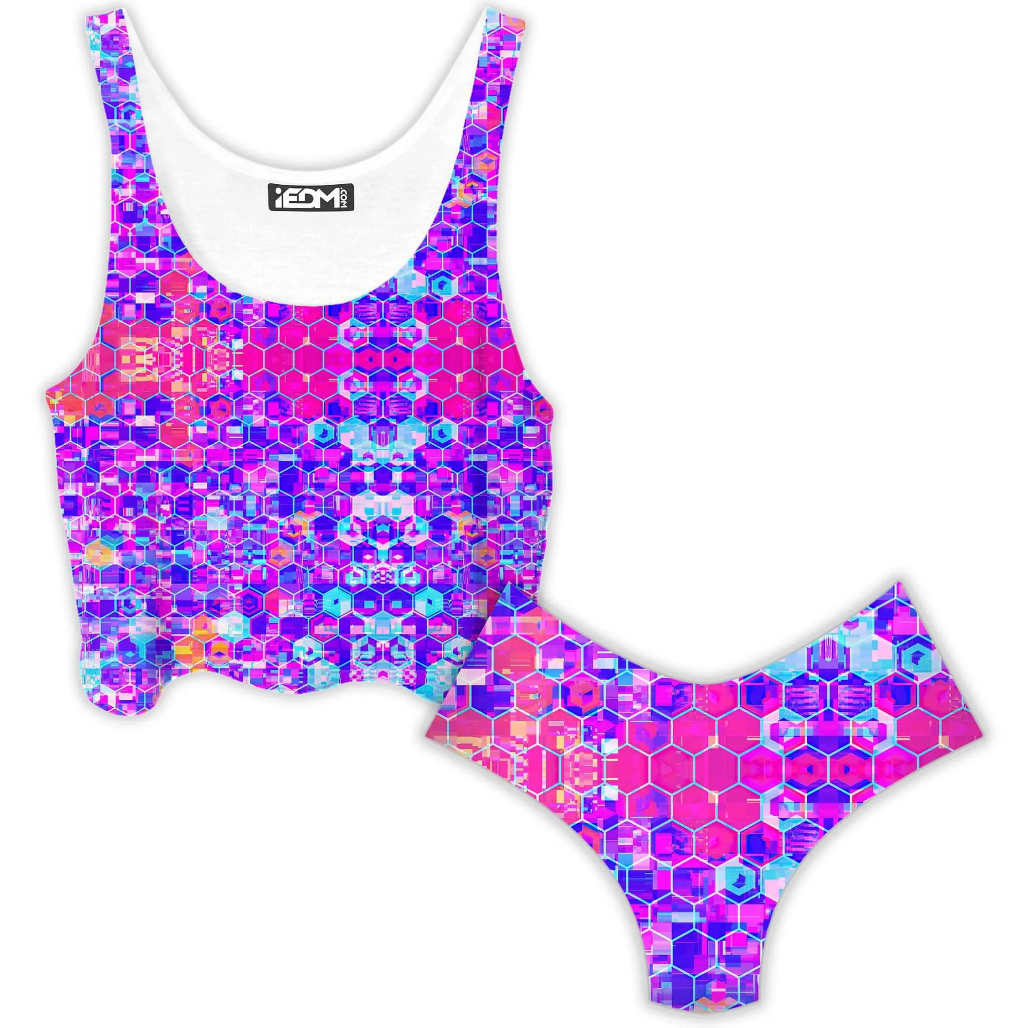 Blocks Of Life Crop Top and Booty Shorts Combo sold by iEDM