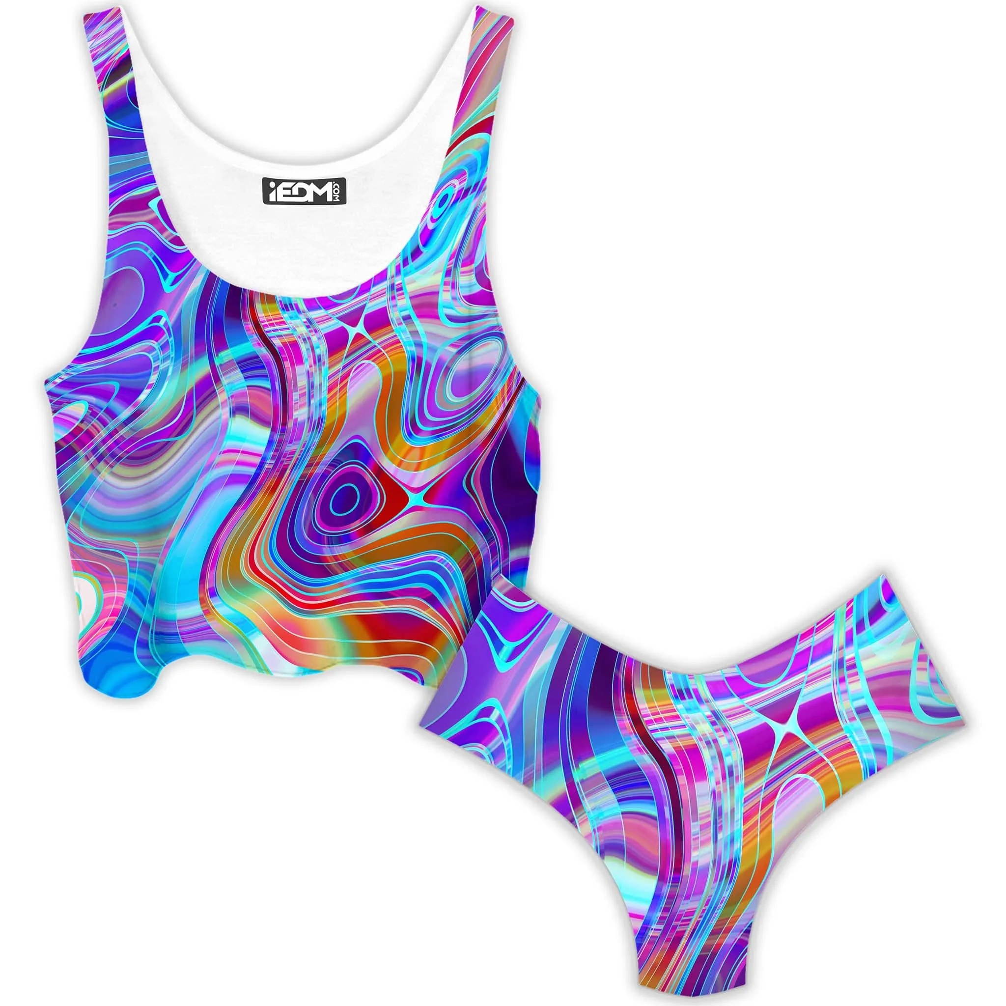 Aqua Realm Crop Top and Booty Shorts Combo sold by iEDM