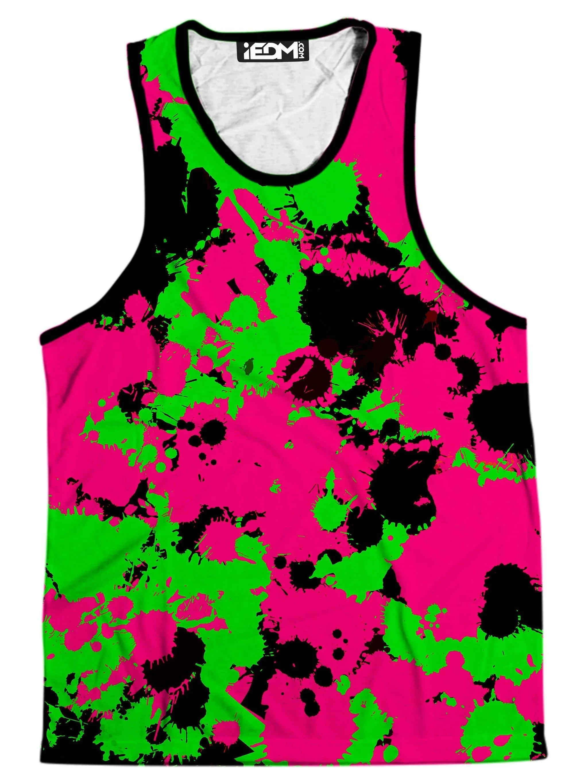 Pink Black And Green Paint Splatter Men's Tank and Shorts Combo sold by iEDM product image thumbnail 2