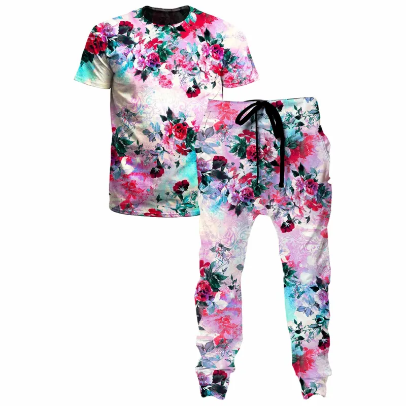 Pink Floral T-Shirt and Joggers Combo made by iEDM