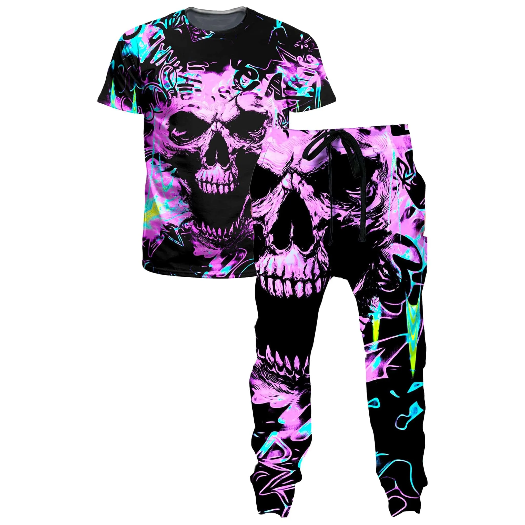 Skull Graffiti T-Shirt and Joggers Combo sold by iEDM