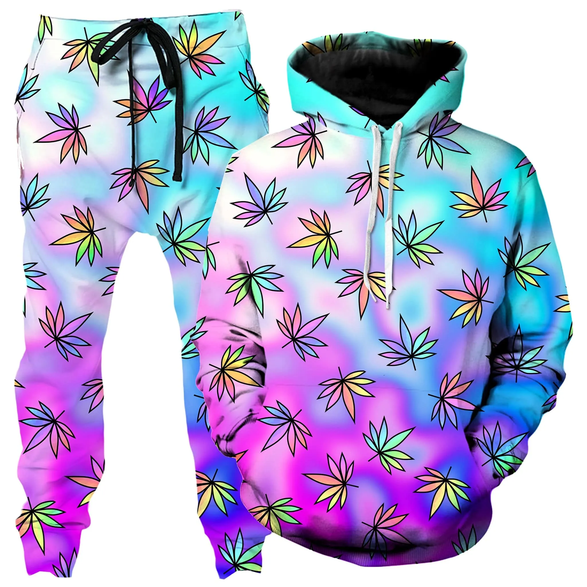 Cascading Marijuana Hoodie and Joggers Combo sold by iEDM